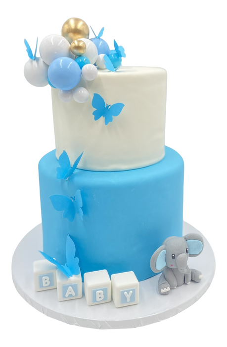 Kids Cake Blue and White