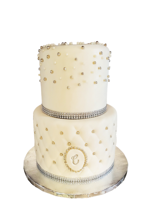 Quilted White Elegance Cake