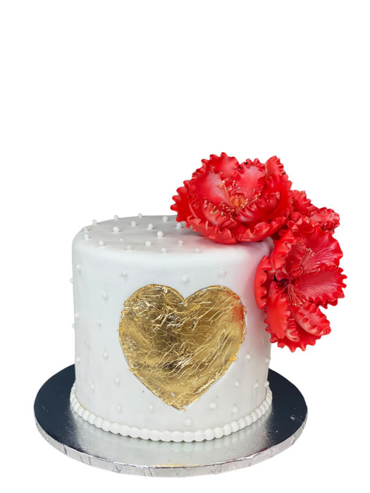 Valentine's Gold Heart Cake