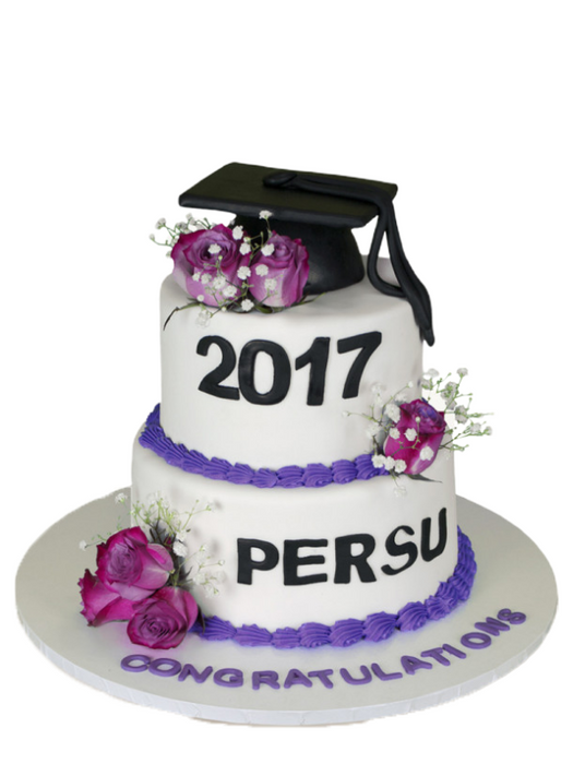 Purple Rose Graduation cake