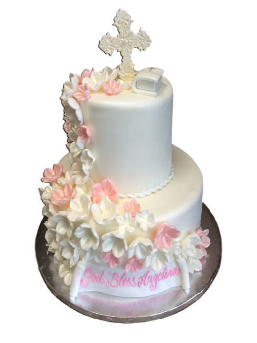 Baptism Cake Pearly Cross