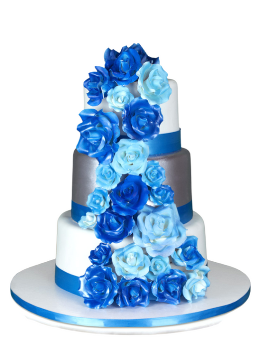 Wedding Cake Purple And Silver