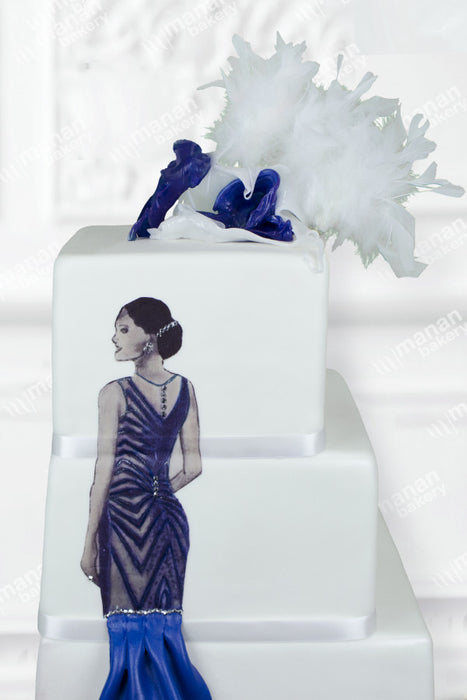 Birthday Cake Blue Lady