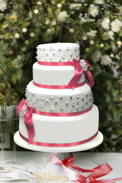 Wedding Cake Red On White